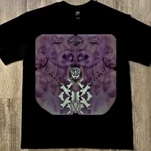 'Scarilyn Sunrow' Distorted Pop Icon Black & Purple Graphic Tee, Cotton, Uni L